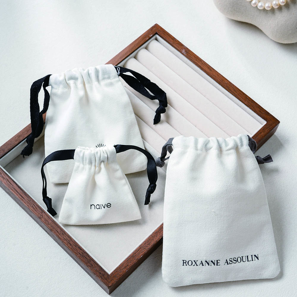cotton drawstring bag for jewelry