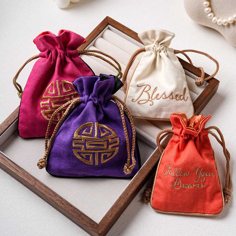 chinese style drawstring pouch