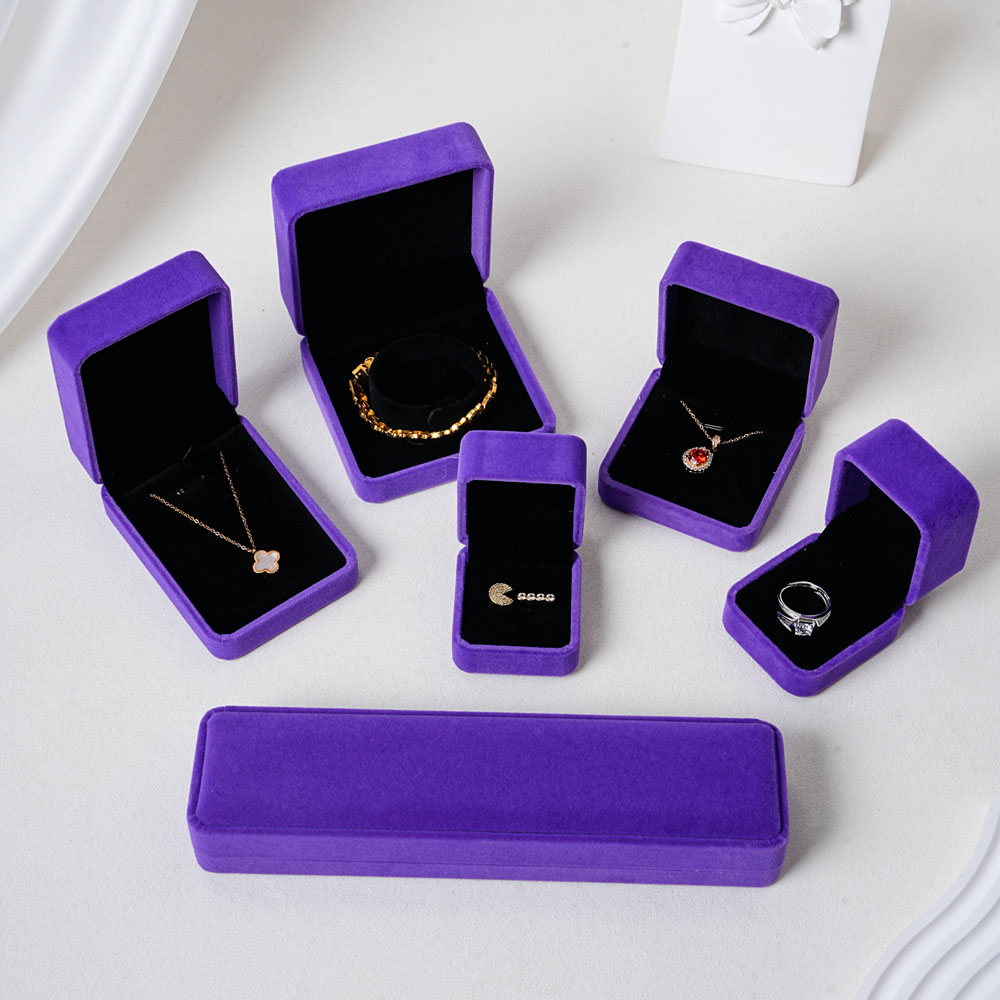 purple flocking jewelry box 