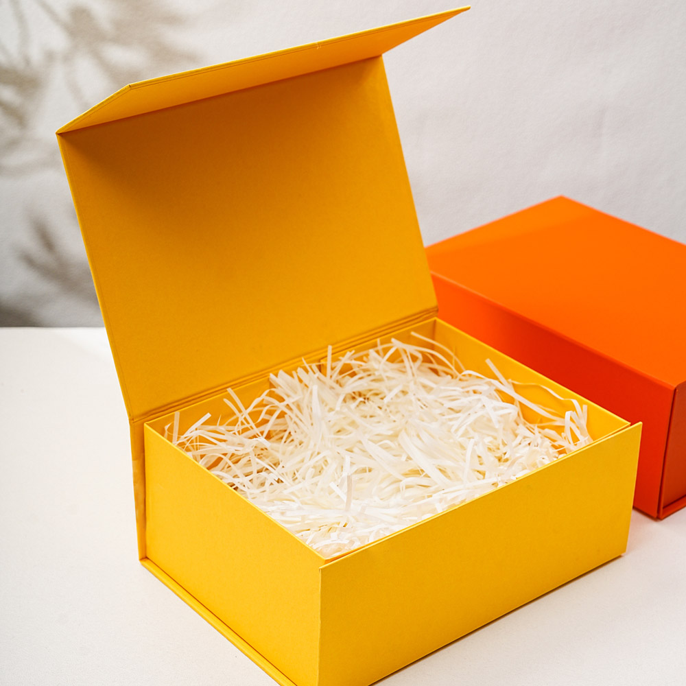 yellow foldable package box